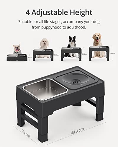 Petace Comedero Perro Elevado de 4 Alturas Ajustables, Comedero Perro Grande con Soporte, Comedero Perro 2 X 1600ml para Perro Pequeño, Mediano y Grande 2 IDEAL PARA TODAS LAS ETAPAS DE LA VIDA: El Petace comedero perro elevado se puede ajustar a 4 alturas diferentes para adaptarse a sus necesidades. Los perros y gatos pequeños miden 8,7 cm, los perros medianos a grandes miden 20,5 cm, 24,6 cm, los perros grandes miden 28,8 cm.
REDUCE EL ESTRÉS EN LAS ARTICULACIONES: El uso de comedero perro elevado ayuda a reducir el estrés en las articulaciones y los huesos y fomenta una postura más saludable, muy perfecta para perros más maduros y perros grandes.
SIN DERRAMES Y DISEÑO DUAL DE DISCO FLOTANTE: Para frenar los bebedores de agua más ansiosos, la tazón solo se rellena cuando la lengua de su perro presiona el disco flotante, lo que también evita las salpicaduras de los bebedores desordenados.