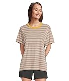 Prana Women's Cozy Up SS Crew, Dijon Stripe