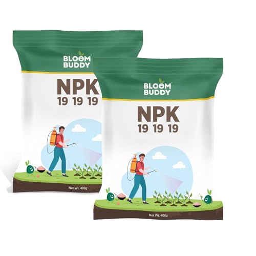 Image of BloomBuddy NPK 19:19:19 Fertilizer for Plants | Water Soluble All-Purpose Plant Food for Growth, Flowering & Fruiting | Indoor & Garden Plants | 400g Each (Pack of 2) | Total 800g