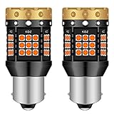 NATGIC Amber/Yellow BAU15S PY21W 7507 LED Turn Signal Light Bulbs 3700LM 3030 45SMD Canbus Error Free Anti Hyper Flash for Car Front or Rear Turn Signal Lights (Pack of 2)