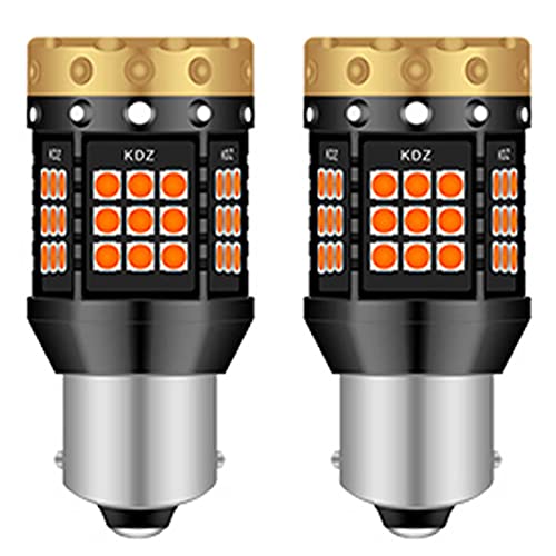 NATGIC Amber/Yellow BAU15S PY21W 7507 LED Turn Signal Light Bulbs 3700LM 3030 45SMD Canbus Error Free Anti Hyper Flash for Car Front or Rear Turn Signal Lights (Pack of 2)
