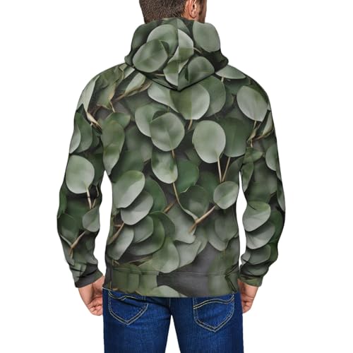 Sweat à capuche homme résistant au vent veste zippée imprimé eucalyptus EdWal - 5
