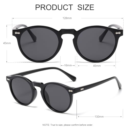 Image of JOVAKIT Vintage Kids Polarized Sunglasses for Girls Boys Age 2-9, Round Sun Glasses for Children UV400 Protection
