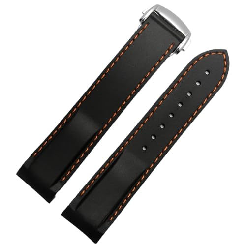 Bracelet montre caoutchouc 22mm orange finitions haut de gamme Speedmaster