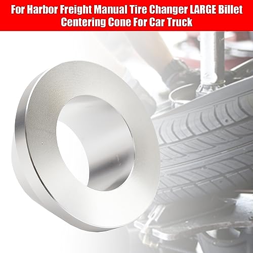 Image of Areyourshop For Harbor Freight Manual Tire Changer LARGE Billet Centering Cone For Car Truck Wheels (Fits Hub Openings Up to 2.9 inch), Aluminum, Silver