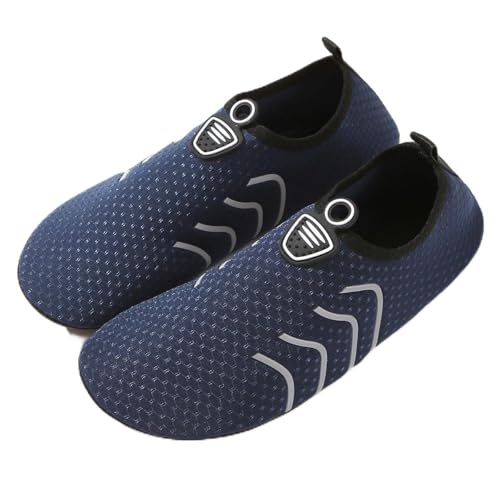 Water Shoes for Women and Men, Reflective Quick Dry Aqua Socks: Breathable Lightweight Barefoot Swim Shoes - Beach Footwear for Swimming/Surfing/Running/Driving/Pool/Yoga/Travel and Water Activities (Blue,8)