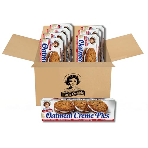 Little Debbie Oatmeal Creme Pies 96 Individually Wrapped Sandwich Cookies (8 Boxes)