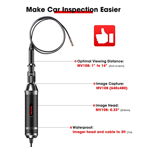 Autel Maxivideo Mv108 Digital Inspection Camera, Work With Pc & Autel Mk808S, Mk808S-Ts, Mp808Ts, Mk906Bt, Mk908P Ii, Elite Ii, Ultra, Maxicom And Maxisys Series, Updated Of Mv105 With 8.5Mm Camera #TOP6