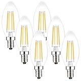 PureShine E14 Led SES Candle Light Bulb Dimmable,Small Screw,4W Equivalent 40W, Warm White 2700K,400Lm,Pack of 6
