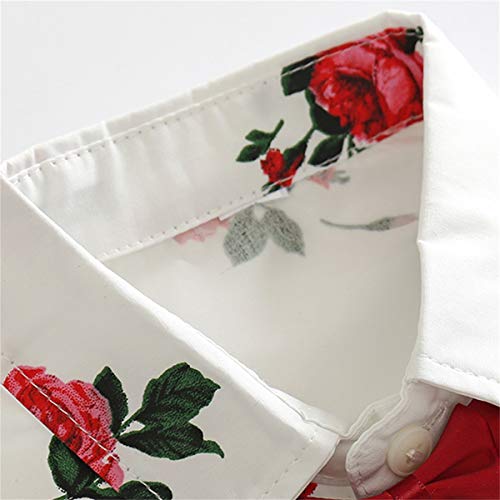 Toddler Baby Boys Rose Floral Shorts Set Short Sleeve Button Down Shirt + Shorts Pants 2 Pieces Infant Summer Clothes Outfits Red 4-5 Years #TOP4