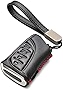Vitodeco Genuine Leather Smart Key Fob Case Compatible with Lexus ES, Lexus UX, Lexus NX, Lexus GX, Lexus LX 600 (4-Button, Black/Red)