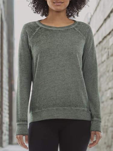 Image of Danskin Women's Long Sleeve Mineral Wash Pullover Top