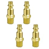 1/4-Inch Npt Male Industrial Air Hose Adapter, Quick Connect Fittings Kit With Coupler and Plug, 4pcs Air Compressor Hose Fittings