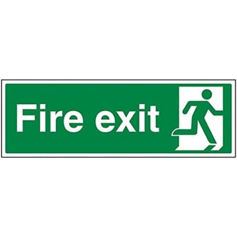 V Safety Eco Friendly Fire Exit - Final Fire Exit Man Right - 300 x 100 mm Safety Sign, Multi, 300x100mm