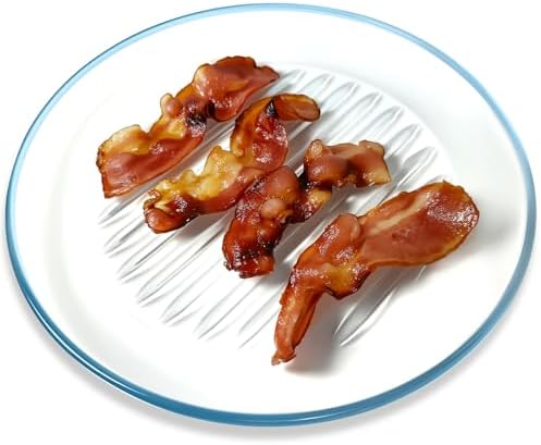 Microwave Bacon Cooker, Round Glass Mirowave Bacon Grill Tray, Cook in Munites