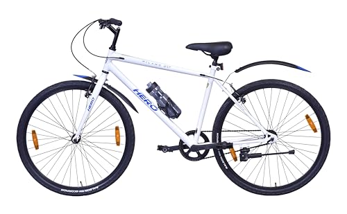 Image of Hero Milano Air Sports 26T Single Speed Mountain Bicycle for Mens | White | Rigid | V Brake | Steel Frame : 18 inch Inches | Rider Height : 5ft 0 inch - 5ft 8 inch | 85% Pre-Assembled Bicycle
