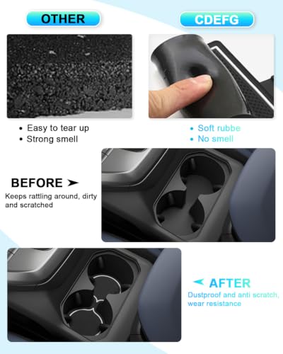 Image of CDEFG 13Pcs for 2026 Toyota Bz bZ4x Door Slot Mats Inserts | for 2026 Toyota Bz bZ4x (XLE /XLE Plus /Limited) Accessories Door Slot Coverage Console Insert Pocket Rubber Set, White