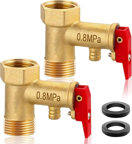 BDHYYM 2 Stück 0.8 MPa Überdruckventil Boiler Sicherheitsventil 1/2 Zoll Messing Überdruckventil Für Warmwasserbereiter & Boiler Druckentlastungsventil Mit Rückschlagfunktion Und 2 Dichtungen BDHYYM 2 Stück 0.8 MPa Überdruckventil Boiler Sicherheitsventil 1/2 Zoll Messing Überdruckventil Für Warmwasserbereiter & Boiler Druckentlastungsventil Mit Rückschlagfunktion Und 2 Dichtungen
