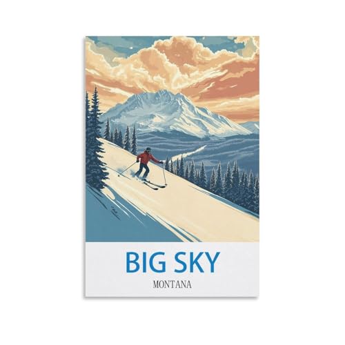 Poster de voyage vintage Big Sky Montana 50x75cm pour decoration