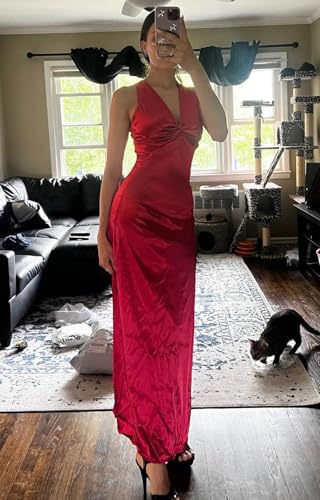 BOLENSYE Halter Silk Prom Dresses 2025 Mermaid Long Satin Bridesmaid Dress for Women2