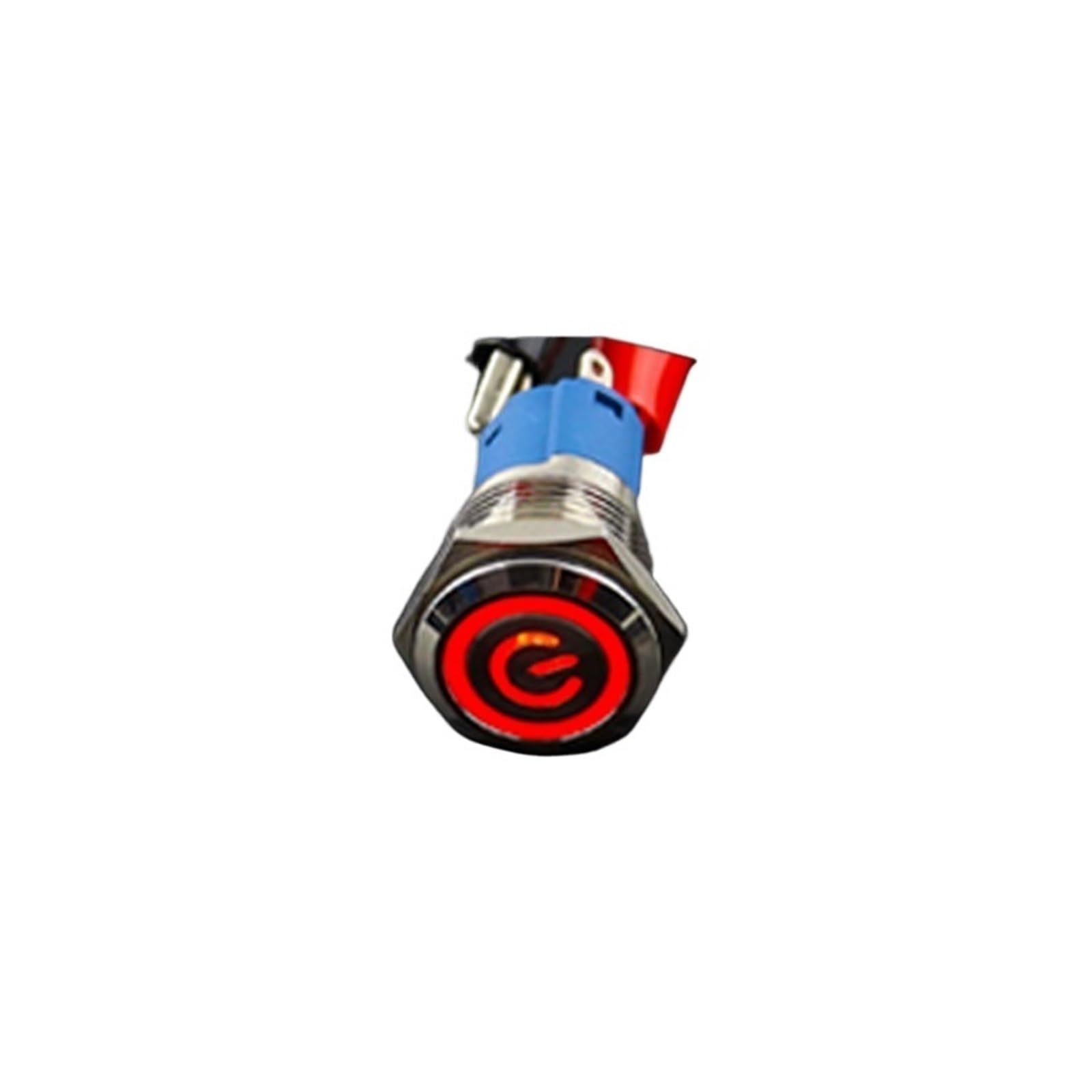 Interrupteur bouton métallique 22mm étanche 12V rouge à verrouillage pour moteur de voiture