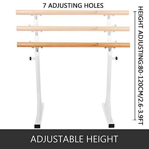 Popsport Ballet Barre 4 Ft Adjustable Ballet Bar Freestanding Heavy Duty Dancing Stretching Ballet Barre Portable for Home(4FT,White) - Thumbnail 3