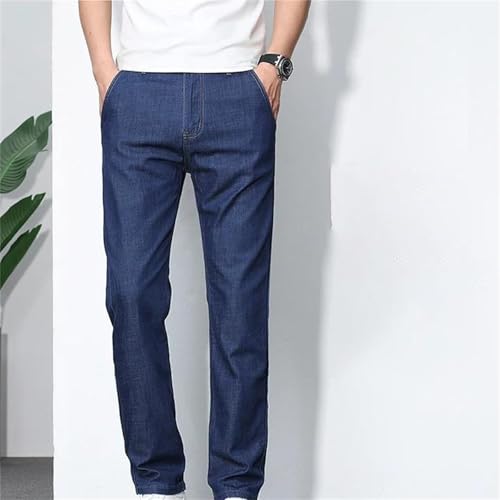 Men's Spring Fall Jeans – Thin Soft Cotton Straight Denim Pants, Business Work Casual2