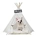 little dove Pet Teepee Dog(Puppy) & Cat Bed - Portable Pet Tents & Houses for Dog(Puppy) & Cat Lace Style 24 Inch with Thick Cushion