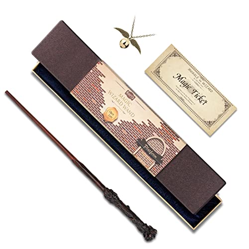 Napto Wizard Wand, Witches Cosplay Magic Wands for Kids & Adults, Witchcraft Wand with Steel Core, Wands for Collection Christmas Halloween Accessories Party Supplies, Necklace Included (Courage)
