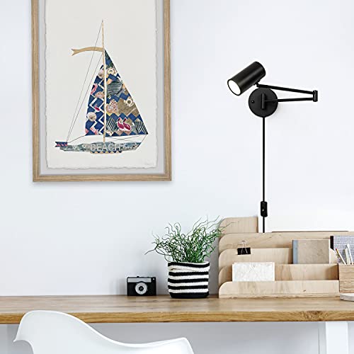 Image of 2 Pack Plug in Wall Sconce, Black Swing Arms Wall Lamp with Plug-in Cord Adjustable Wall Light for Bedroom Living Room (Light Source Included)