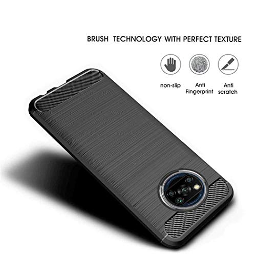 Image of NISHTECH Carbon Fiber Hybrid Armor Drop Tested Shock Proof TPU Back Case Cover for Xiaomi Poco X3 (2020)