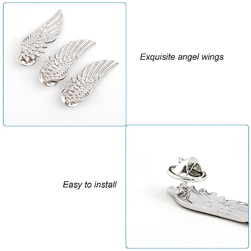 Image of CHGCRAFT Angel Wings Brooches Pin Wing Alloy Brooches for Suit Shirt Collar Lapel Pins Sweater Shawl Coat Breastpin Accessories for Wedding Party Jewelry