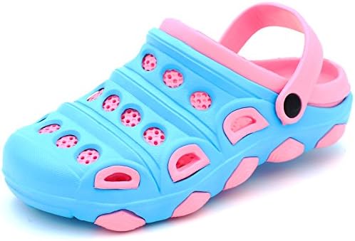 Ameta Garden Clog Women Mules Rubber Slipper Two-Tone Slip-On (4.5 B(M) US S27-L Blue)