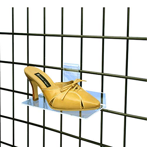STORE FIXTURES DIRECT Clear Acrylic Gridwall Shoe Shelf, 4