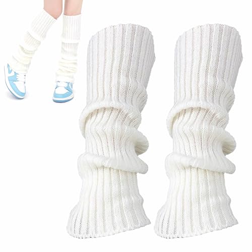 Bein Stulpen Damen,Leg Warmers,Legwarmers,Beinstulpen Damen stulpen für Beinstulpen Kinder,Ballett Stulpen Mädchen Kostüm,Fashion Beinlinge,Winter Beinwärmer Stricken,Vintage Legwarmer (2, Weiße)