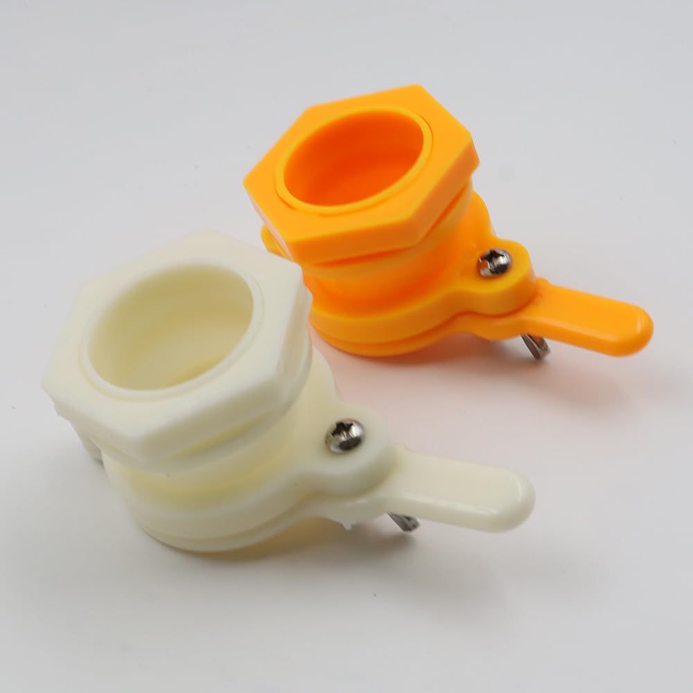 4 pièces vannes à Miel pour extracteur, Robinet d'extracteur de Miel, Miel Durable, équipement d'extraction de Miel, Fournitures d'apiculture (2 Jaunes + 2 Blancs)