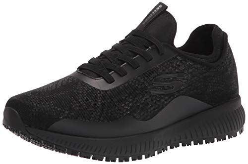Skechers Women's Slip on Athletic Food Service Shoe, Black, 8.5