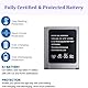 MUKUZI AKKU Compatible with [Panasonic] KX-TU150, KX-TU150EXR, KX-TU155, KX-TU155EXCN, KX-TU155EXRN, KX-TU160, KX-TU160EXB,KX-TU550 Handy Smartphone Telefon (Replacement for 454854AR)
