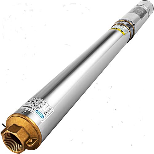 Happybuy Well Pump 2 HP 220V Submersible Well Pump 423ft Head 26GPM Stainless Steel Deep Well Pump 131 ft Cable for Industrial and Home Use