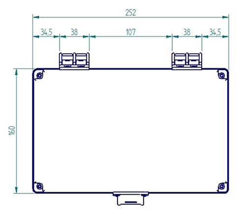 Caixa plástica 250mmx160mmx120mm Com Fecho E Dobradiça