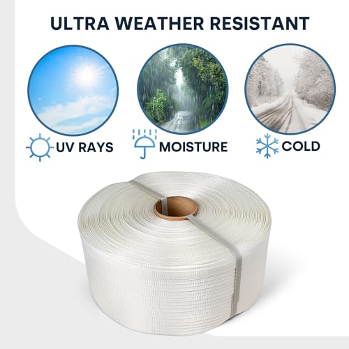 ESK Packaging® Woven Poly Cord Strapping - 1/2" x 3900 Foot x 825lbs Break Strength – Medium Duty, Weather-Resistant Flat Rope – 1 Roll by ESK Packaging - Image 6