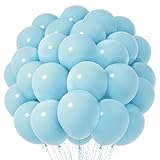 Voircoloria Pale Aqua Balloons, 66pack 12inch Aqua Blue Latex Party Balloons for Wedding, Birthday, Graduation, Bridal Shower, Baby Shower, Gender Reveal, Anniversary, Bachelorette Party Decorations