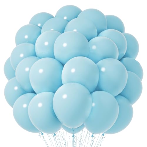 Image of Voircoloria Pale Aqua Balloons, 66pack 12inch Aqua Blue Latex Party Balloons for Wedding, Birthday, Graduation, Bridal Shower, Baby Shower, Gender Reveal, Anniversary, Bachelorette Party Decorations