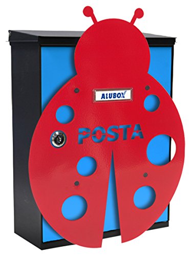 Alubox Coccinella Cassetta Postale Mia con Sportello, Multicolore, Set di 2 Pezzi