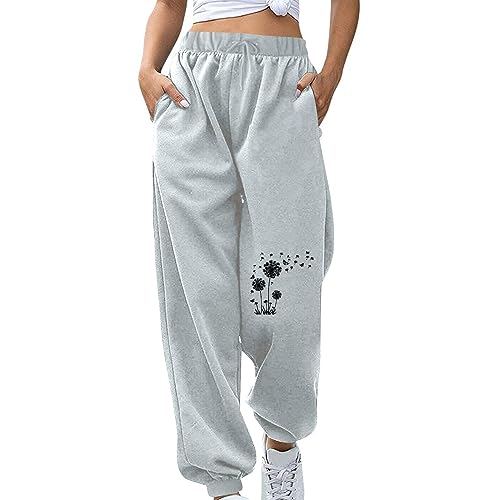 Sweatpants Womens Casual Pants High Waist Joggers Pockets Cinch Bottom Athletic Trousers Loose Fit Gym Activewear