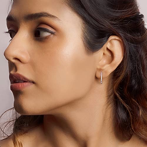 Image of GIVA 925 Silver Rose Gold Shining Hoop Earrings | Gifts for Girlfriend, Gifts for Women and Girls | With Certificate of Authenticity and 925 Stamp | 6 Month Warranty*