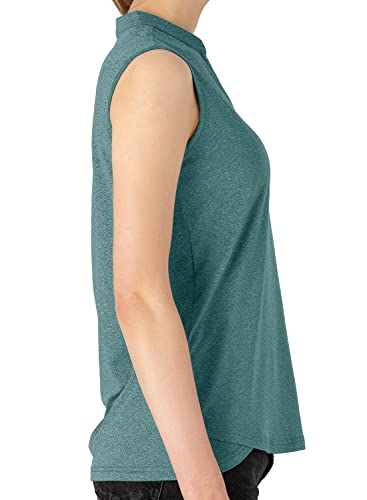 Rdruko Women's Golf Polo Sleeveless Lightweight Quick Dry Workout Tank Tops(Blackish Green, Us Xs) #TOP4
