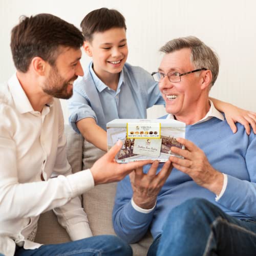 Italian Fine Pastry Cookies Assortment From Verona | 6 Different Filling - Hazelnut Chocolate Milk, Raspberry Cashews Almond, Cocoa Cream & Shortbread Cocoa | 24.69 Oz Gift Box Tin