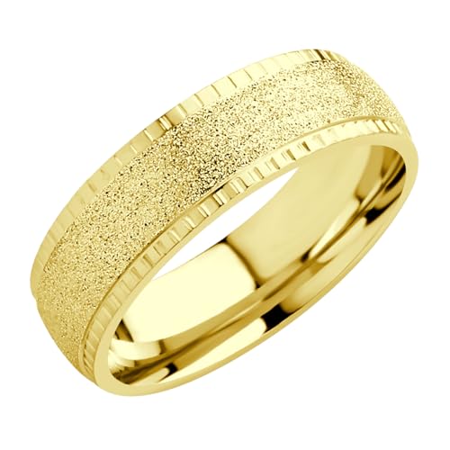 555Jewelry 4mm Sandblast Stainless Steel CZ Wedding Band Ring for Women & Men