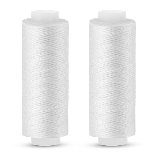 Easusy White Thread 2 Pcs 200 Yards White Sewing Thread All Purpose Thread for Sewing Machine Hand Stitching Embroidery
